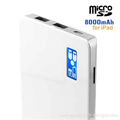 8,000mAh Power Bank with T-Flash Card Reader Function